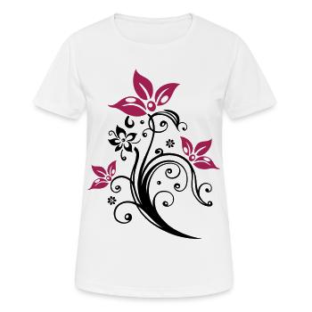 Flowers with filigree floral ornament. Feminine. - Women's Breathable T-Shirt - white - Front - AI Model Female 172 dark (172cm)