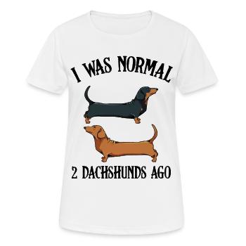 Dachshund Duo Contrast Silhouette - Women's Breathable T-Shirt - white - Front - AI Model Female 172 dark (172cm)