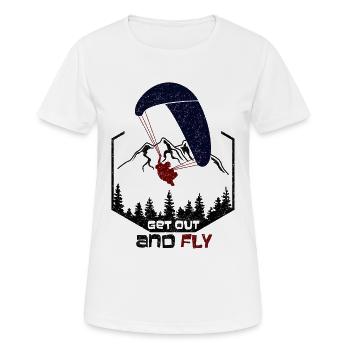 Paragliding - Women's Breathable T-Shirt - white - Front - AI Model Female 172 dark (172cm)