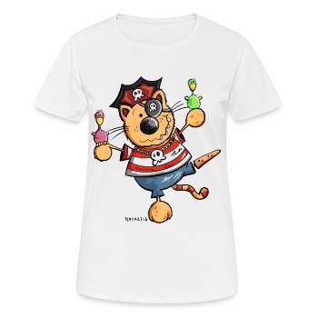 Mignon chat comique - T-shirt respirant Femme - blanc - Devant - AI Model Female 172 dark (172cm)