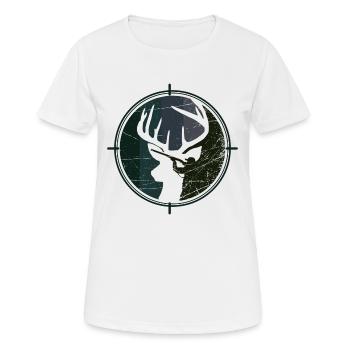 Jäger - Jagd - Hirsch - Frauen T-Shirt atmungsaktiv - Weiß - Vorne - AI Model Female 172 dark (172cm)