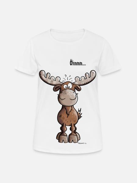Öhmmm Elch - Frauen T-Shirt atmungsaktiv - Weiß