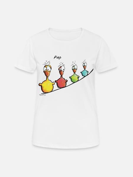 Vogelleine Piep - Frauen T-Shirt atmungsaktiv - Weiß