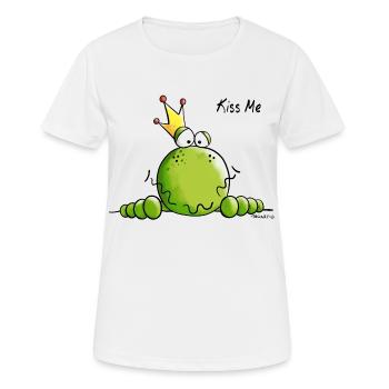 Kiss Me Grenouille - T-shirt respirant Femme - blanc - Devant - AI Model Female 172 dark (172cm)