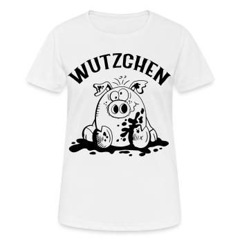 Wutzchen - Schwein - Schweine - Sau - Frauen T-Shirt atmungsaktiv - Weiß - Vorne - AI Model Female 172 dark (172cm)