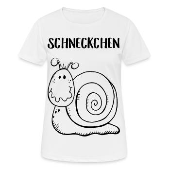 Schneckchen - Schnecke - Schnecken - Schneckenhaus - Frauen T-Shirt atmungsaktiv - Weiß - Vorne - AI Model Female 172 dark (172cm)