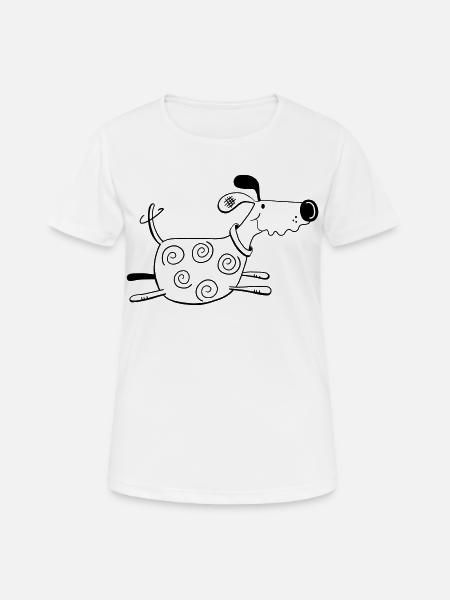 Funny Running Dog - Dogs - Gift - Cartoon - Women's Breathable T-Shirt - white