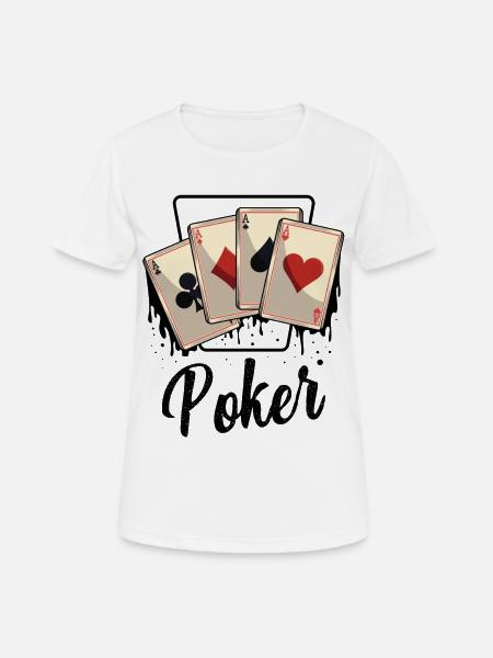 Ace of Four Card Design - Women's Breathable T-Shirt - white