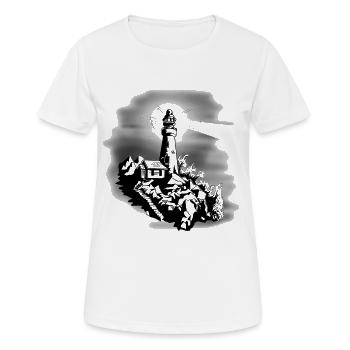 Phare de la mer de Mer Nautik Nature Ahoi bateau - T-shirt respirant Femme - blanc - Devant - AI Model Female 172 dark (172cm)