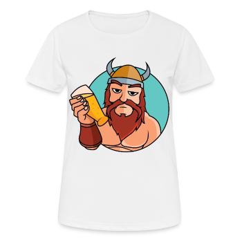 Wikinger mit Bierglas - Frauen T-Shirt atmungsaktiv - Weiß - Vorne - AI Model Female 172 dark (172cm)