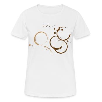 Bords de café. Empreintes de pas de la tasse. - T-shirt respirant Femme - blanc - Devant - AI Model Female 172 dark (172cm)