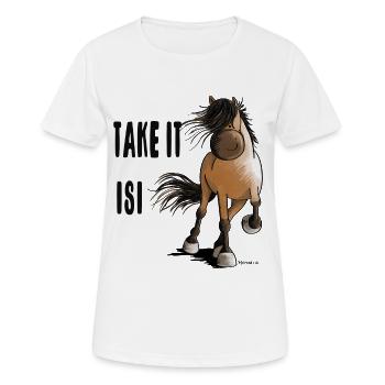 Take It Isi - Frauen T-Shirt atmungsaktiv - Weiß - Vorne - AI Model Female 172 dark (172cm)