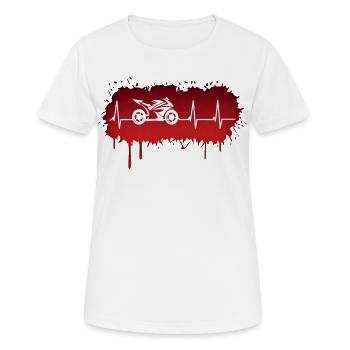 Impulsion de pilote de course de moto - T-shirt respirant Femme - blanc - Devant - AI Model Female 172 dark (172cm)