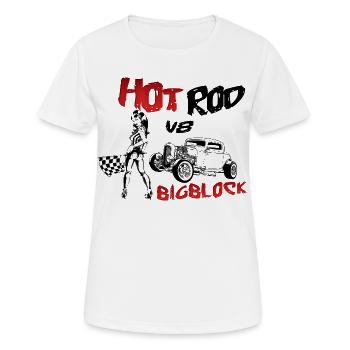 Hot Rod V8 Big Block - Frauen T-Shirt atmungsaktiv - Weiß - Vorne - AI Model Female 172 dark (172cm)