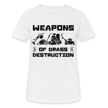 Armes de destruction de l’herbe - T-shirt respirant Femme - blanc - Devant - AI Model Female 172 dark (172cm)