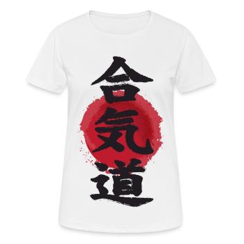 Aikido japanisches Kanji-Plakat japanisches Ideogramm - Frauen T-Shirt atmungsaktiv - Weiß - Vorne - AI Model Female 172 dark (172cm)