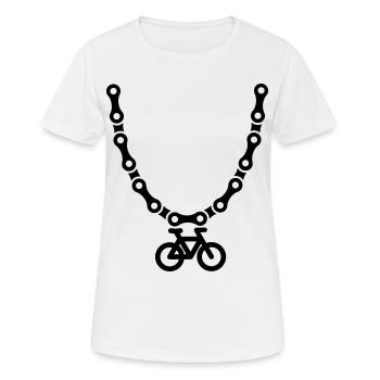 Mountain bike MTB Collier chaîne de bicyclette ATB - T-shirt respirant Femme - blanc - Devant - AI Model Female 172 dark (172cm)
