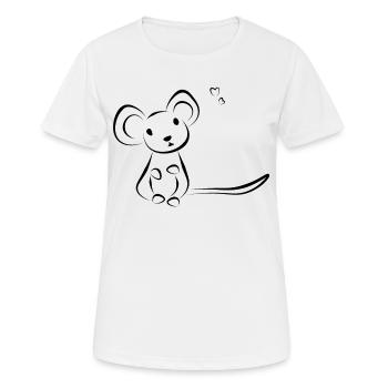 Animal de compagnie de souris - Doeslief - T-shirt respirant Femme - blanc - Devant - AI Model Female 172 dark (172cm)