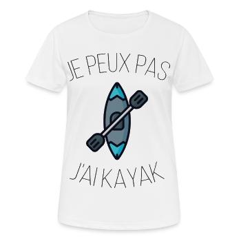 Ich kann nicht Kajak fahren - Frauen T-Shirt atmungsaktiv - Weiß - Vorne - AI Model Female 172 dark (172cm)