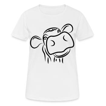Kuh von den Bauern - Nutztiere - Kuh - Frauen T-Shirt atmungsaktiv - Weiß - Vorne - AI Model Female 172 dark (172cm)
