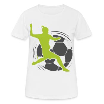 Frauenfussball - Fussballerin - Frauen T-Shirt atmungsaktiv - Weiß - Vorne - AI Model Female 172 dark (172cm)