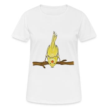 oiseau mignon sur l’illustration de branche - T-shirt respirant Femme - blanc - Devant - AI Model Female 172 dark (172cm)
