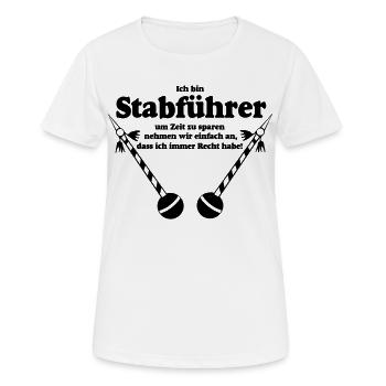 Fanfahrenzug, Spielmannszug,MusikzugStabführer(25) - Frauen T-Shirt atmungsaktiv - Weiß - Vorne - AI Model Female 172 dark (172cm)