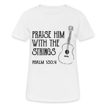 Guitariste disant - T-shirt respirant Femme - blanc - Devant - AI Model Female 172 dark (172cm)