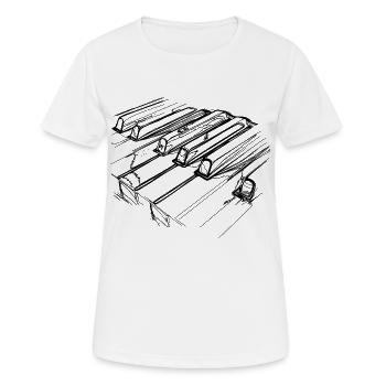 Piano Tasten - Frauen T-Shirt atmungsaktiv - Weiß - Vorne - AI Model Female 172 dark (172cm)