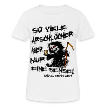 Lustiger Sensenmann - Frauen T-Shirt atmungsaktiv - Weiß - Vorne - AI Model Female 172 dark (172cm)