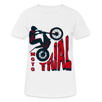 Moto Trial - Trial Bike - Motorcycle Motocross - Women's Breathable T-Shirt - white - Front - AI Model Female 172 dark (172cm)