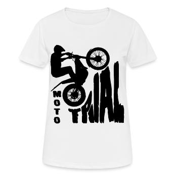 Moto Trial - Trial Bike - Motorcycle Motocross - Women's Breathable T-Shirt - white - Front - AI Model Female 172 dark (172cm)