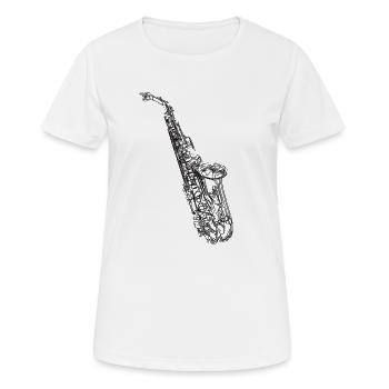 Saxophonist - Frauen T-Shirt atmungsaktiv - Weiß - Vorne - AI Model Female 172 dark (172cm)