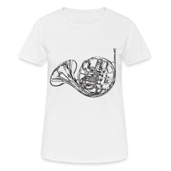 Horn - Frauen T-Shirt atmungsaktiv - Weiß - Vorne - AI Model Female 172 dark (172cm)