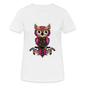 Cute elegant owl - Women's Breathable T-Shirt - white - Front - AI Model Female 172 dark (172cm)