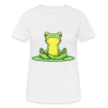 Frosch Yoga Fitness Meditation - Frauen T-Shirt atmungsaktiv - Weiß - Vorne - AI Model Female 172 dark (172cm)