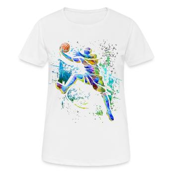Basketballer - Basketball - BBall - Basket Ball - Frauen T-Shirt atmungsaktiv - Weiß - Vorne - AI Model Female 172 dark (172cm)