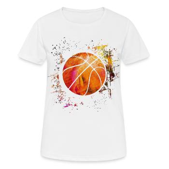 Basketball - BBall - Basket Ball - Basketballer - Frauen T-Shirt atmungsaktiv - Weiß - Vorne - AI Model Female 172 dark (172cm)