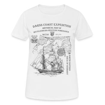 Darss Coast Expedition - historical - Women's Breathable T-Shirt - white - Front - AI Model Female 172 dark (172cm)