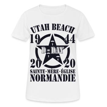 Utah Beach 1944 - 2020 D-Day Holy Mother Church - Frauen T-Shirt atmungsaktiv - Weiß - Vorne - AI Model Female 172 dark (172cm)
