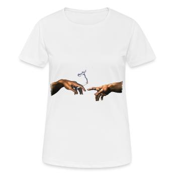 MichelAngelo a créé Adam Joint Cannabis - T-shirt respirant Femme - blanc - Devant - AI Model Female 172 dark (172cm)