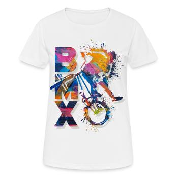 BMX / bmx / bmx / idée cadeau / anniversaire BMX - T-shirt respirant Femme - blanc - Devant - AI Model Female 172 dark (172cm)