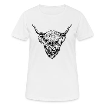 Bovins des Highlands - T-shirt respirant Femme - blanc - Devant - AI Model Female 172 dark (172cm)