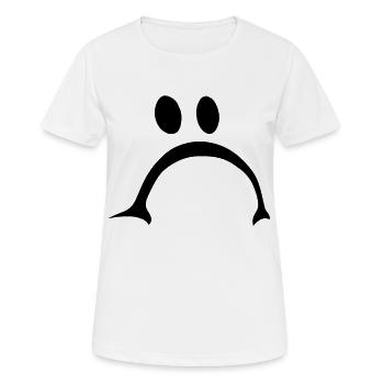 Traurig und beleidigt Gesicht - Frauen T-Shirt atmungsaktiv - Weiß - Vorne - AI Model Female 172 dark (172cm)