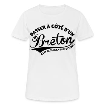 Breton Perfection - T-shirt respirant Femme - blanc - Devant - AI Model Female 172 dark (172cm)