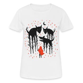 Le Petit Chaperon Rouge et les loups - T-shirt respirant Femme - blanc - Devant - AI Model Female 172 dark (172cm)