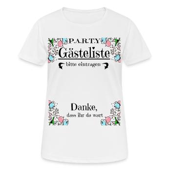 Party Gästeliste - Frauen T-Shirt atmungsaktiv - Weiß - Vorne - AI Model Female 172 dark (172cm)