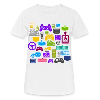 Gaming Gaming Gaming Gaming Gaming Gaming Gaming - Women's Breathable T-Shirt - white - Front - AI Model Female 172 dark (172cm)