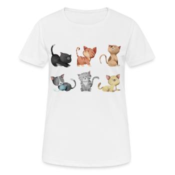 Illustration de chats - T-shirt respirant Femme - blanc - Devant - AI Model Female 172 dark (172cm)
