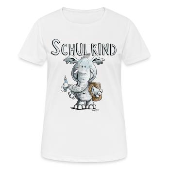 Schulkind Elefant I Einschulung Geschenk - Frauen T-Shirt atmungsaktiv - Weiß - Vorne - AI Model Female 172 dark (172cm)